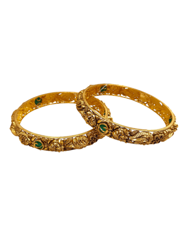 45grams gold antique bangles designs in new